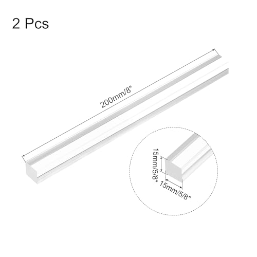 Image of MECCANIXITY 2pcs Acrylic Square Rods 9 /16 inch x 8 inch Clear Acrylic Dowel Rods Sticks Acrylic Plastic Sticks Strip for DIY Crafts Lighting Gardening Decorations - 15mm x 200mm