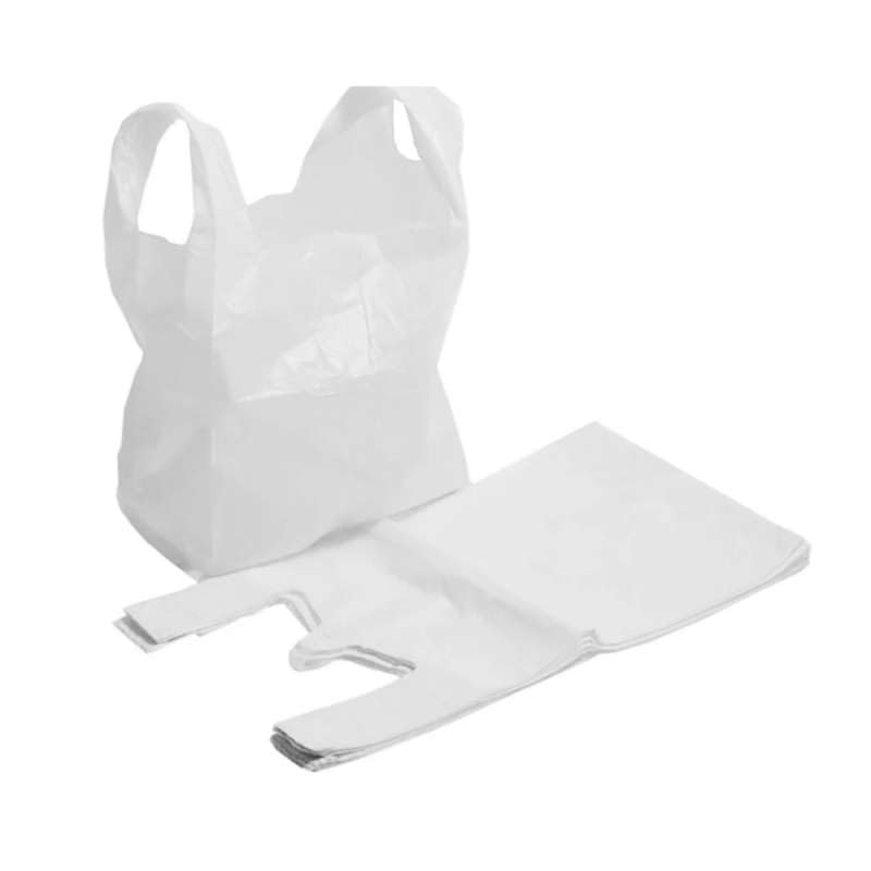 Hemddraagtas 40cm x 30cm x 60cm wit hdpe 20µm geblokt