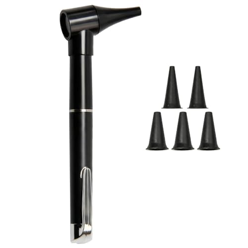 Otoscopio Limpiador Oidos,Mini Otoscopio,Magnificación Otoscopio de diagnóstic,con luz de iluminación directa de LED, Cuidado Del Oído Kit de Luz Y Examen Portátil (Batería)