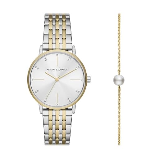 Armani Exchange Orologio da donna, Movimento al quarzo a tre lancette e cassa da 36 mm con cinturino in acciaio inossidabile, Conjunto tono plata y tono oro | Ya disponible en tu tienda friki favorita! En mundofriki.es!