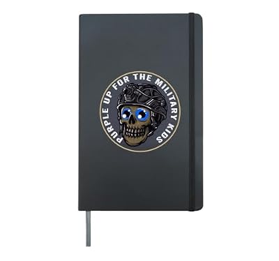 Purple Up Military Strong Child Kids Support Appreciation Hardcover Journal, Black