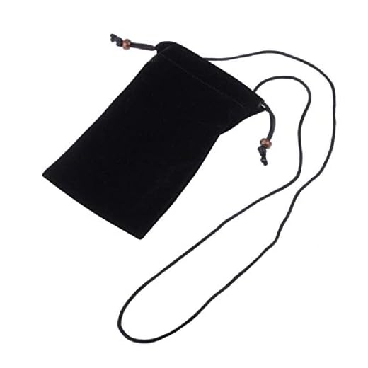 DFV Mobile - Funda de Tela en Paño Suave con Cierre por Lazo y Colgante de Cuello para ZTE Blade V7 Lite - Negra