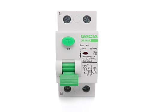 Disjoncteur différentiel - Différence à l'électricité - Disjoncteur - Disjoncteur FI - RCD - RCCB (25A - 2P - 30mA - 10kA - TYPE AC)