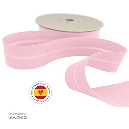 TEXTEX = 20mm Wide Bias Binding Tape. 50% Cotton and 50% Polyester. 10m Piece - (Pink) - Image 4