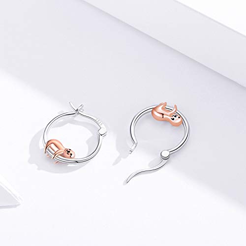 Hypoallergenic Sloth Earrings For Women Girls Sterling Silver Small Cute Earrings Huggie Hoop Earrings For Sensitive Ears Sloth Jewelry Gifts For Daughter Stocking Stuffers Christmas #TOP2