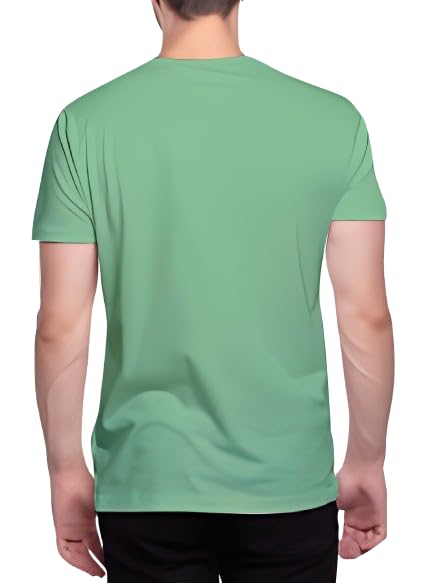 Image of Round Neck Typography Solid Colour Men's T-Shirt