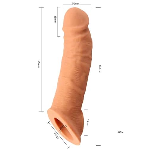 Capa Peniana Realístico Grossa Com Anel para Escroto 20,5x5cm