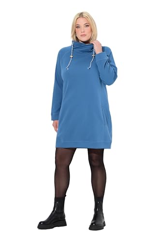 Robe sweat confortable col montant à manches longues et poches pratiques