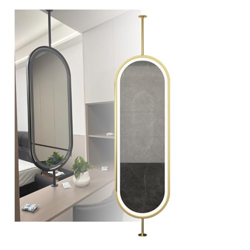Espejo ovalado giratorio de doble cara con iluminación LED, espejo de baño con sensor táctil, ideal para hoteles, baños, armarios, salas de estar, entradas