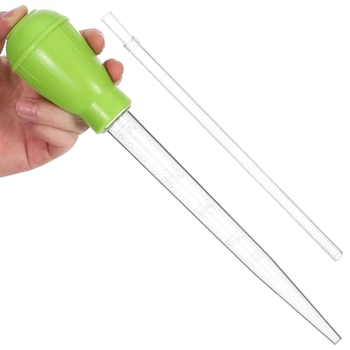 Hpmjz Long Turkey Baster for Aquarium Water Changer Siphon Waste Remover Coral Fish Feeder Waste Clean Tool Manual Acrylic Pipette Suction Dropper with Extension Pipes for Fish Tank Cleaning Pipette