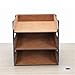 File Rack Leather Desk File Organizer, 3-Layer Stackable Tray, Used to Store documents folders Stationery Letter Trays(Black)