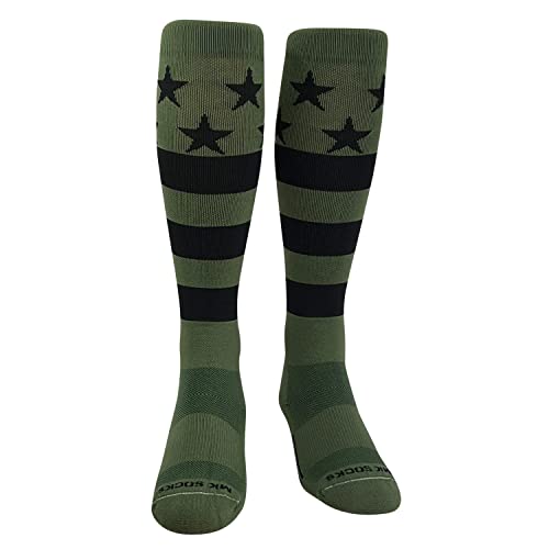 USA Flag Olive Black Military Stars & Stripes Knee-High Long Sports Socks2