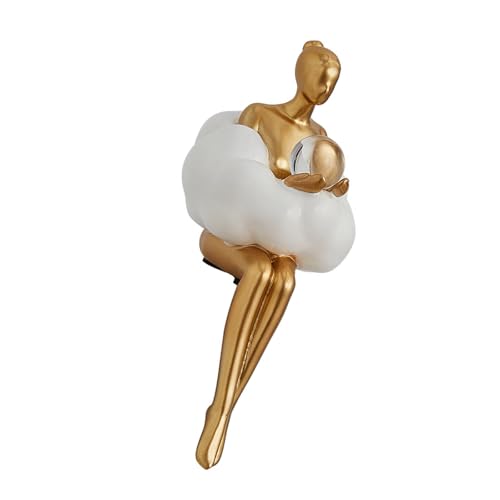 エレガントな読書少女デスク装飾樹脂女性置物抽象アート像彫刻本棚飾りギフト樹脂読書女性置物