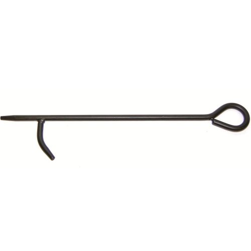 Inglenook Loop Handle Single Black Poker with Log Roller Fireside Fireplace Tool