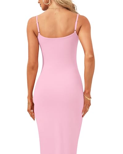 AUSELILY Womens Slip Maxi Dress Sexy Bodycon Dresses Sleeveless Square Neck Long Dress3