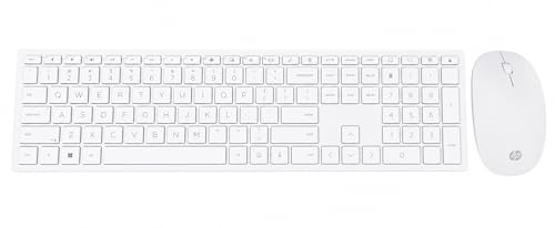 HP 710 Wireless Keyboard and Mouse Combo, Slim Design with Silent Keys, 2.4GHz Lag-Free Connection, Multi-OS Compatible (Windows, Mac, Chrome) White