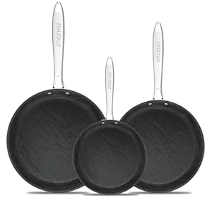 imarku Non Stick Frying Pans – 8&10&12 inch Nonstick Frying Pan Set with Cool Stainless Steel Handle,Disherwasher Safe skillets,Free of PFAS&PFOA, Easy Cleanup and Oven Safe