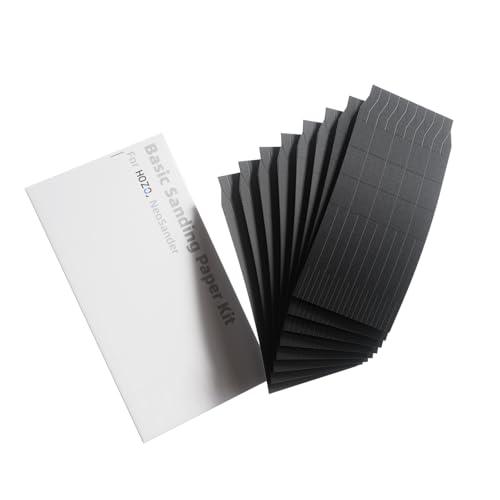 HOZO NeoSander Basic Schleifpapier-Set 8 Körnungen (#180#1500) nass geeignet wiederverwendbar rückstandsfreier Kleberücken Starter-Set zum Formen Schleifen & Feinschleifen/Polieren