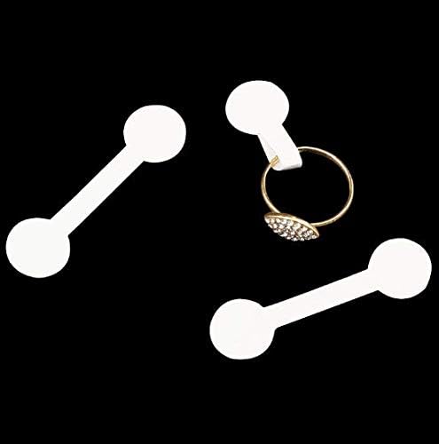 Miniatura 3 de DNHCLL 100 etiquetas de papel blanco en blanco de 2.0 in x 0.5 in, etiquetas de exhibición de joyas, etiquetas de collar, anillo de rotundidad,