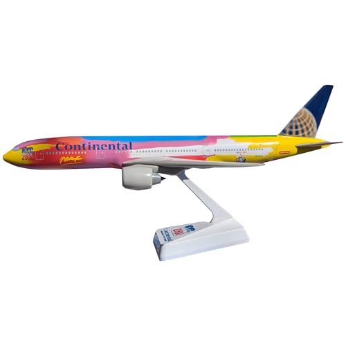 Flight Miniatures Continental NYC Peter Max 777-200 1:200 Scale - Plastic Snap-Fit Model Airplane - Rare Collectible Replica of Continental Airlines - Part# ABO-77720H-500