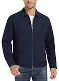 MAGCOMSEN Zip Up Jackets for Men Light Spring Jackets Full Zip Golf Jacket Lightweight Work Jackets & Coats Outwear Navy,S