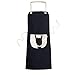 DIYthinker Corna Tablier Gesture Silhouette Motif de Cuisine Cuisine Bavoir Pocket Femmes Hommes 70cm x 67cm Noir