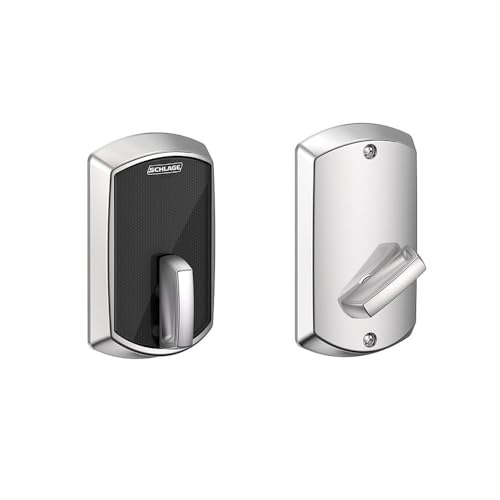Schlage Residential BE467FGRW625 Greenwich Control Keyless Smart Fire Rated Deadbolt with 12398 Latch and 10116 Strike Bright Chrome Finish