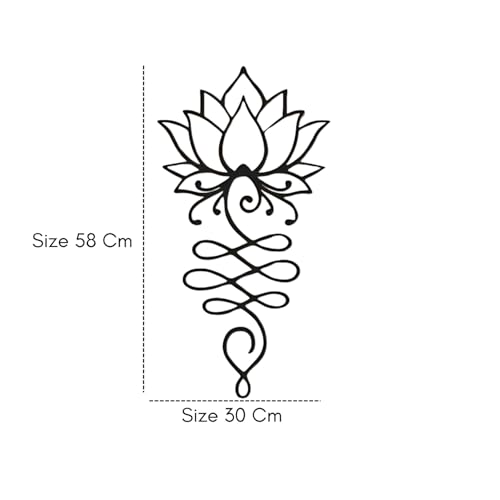 Image of BLIND SHOP Lotus Flower Metal Wall for Home Decor | Wall Sculpture Home Decoration | Metal Art | Metal Wall Art | Wall Hanging Housewarming Gift that Brings Luck to Home (58L X 30W X 1.5H Cm)