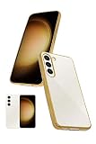 シズカウィル Galaxy S23 クリアケース SC-51D SCG19 ケース カバー サイドメッキ加工 クリア ケース ゴールド×クリア 1個入り