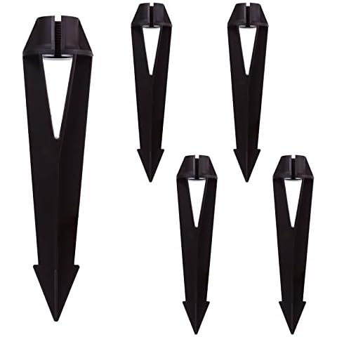 Noobibaba Landscape Lighting Stakes, Replacement Ground Stakes Plastic, 1/2 NPT Female Thread, 8 2/3" Length ABS Plastic for Outdoor Torch Lights 5-Pack Brown Color Cover