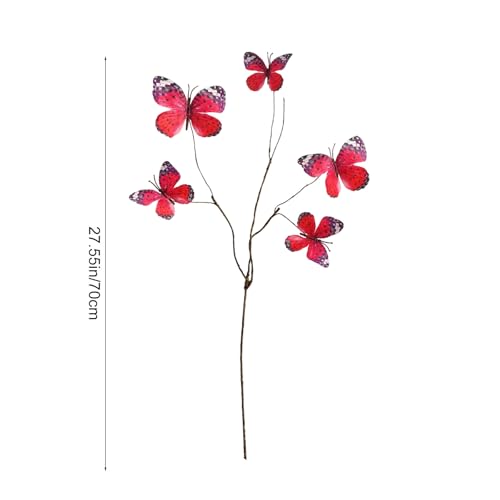 Set de 5 ramas artificiales con mariposas 70 cm miniatura 6