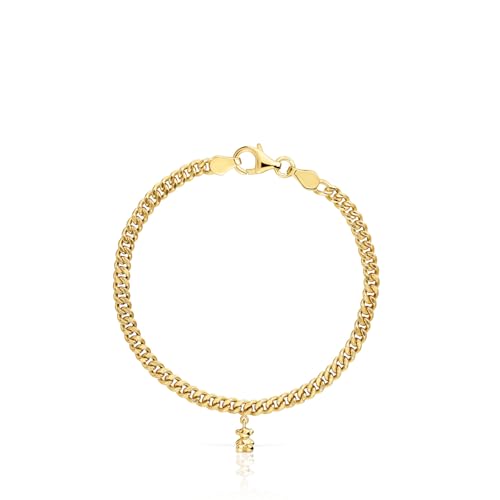TOUS Pulsera Cadena Barbada para Mujer con Baño de Oro 18 Kt sobre Plata de...