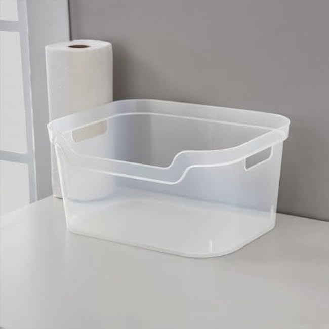 6-Pack Large Clear Open Storage Bins, Plastic Organizing Containers with Easy Open Front