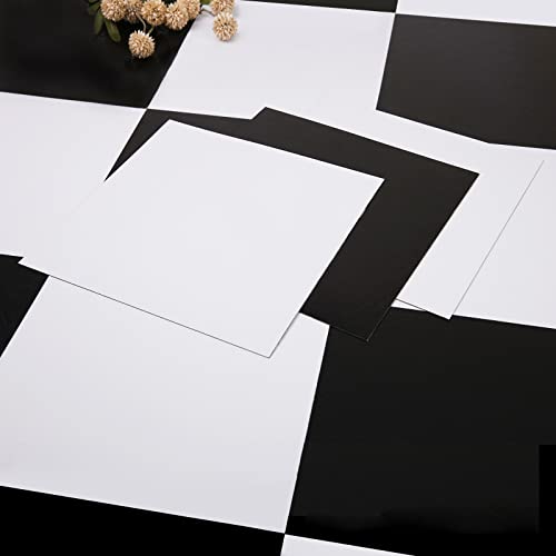 Alow Peel and Stick Floor Tile, 30pcs Self-Adhesive Peel and Stick Flooring, Black and White Vinyl Flooring Waterproof Suit for Kitchen,Toilet RV and More（12inX12in）