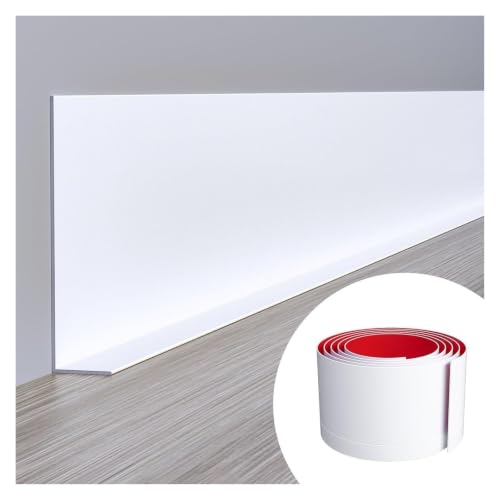 Rodapié de PVC flexible blanco de 2m x 8cm con tira autoadhesiva para suelo 7