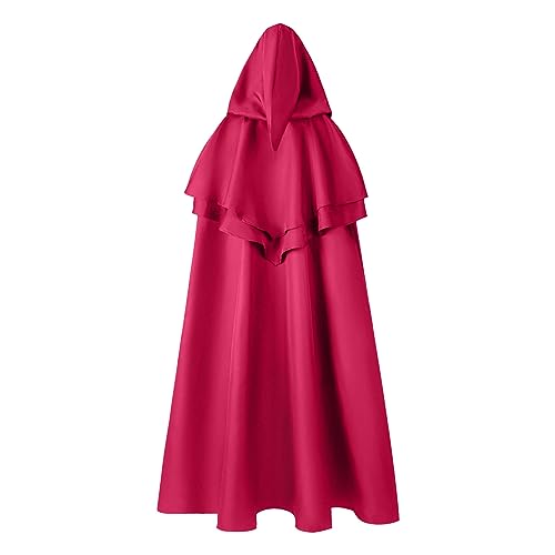 F-52 Red Senhoras Homens Medieval Gótico Grunge Casaco com Capuz Longo Roupa de Exterior para Homens