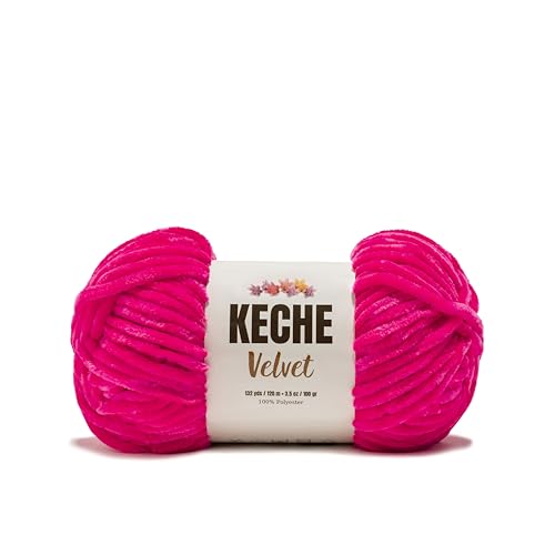 Keche Yarn for Crocheting, Velvet Soft Chenille Bulky Baby Blanket