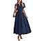 BTFBM Womens Spring Dresses 2026 Asymmetrical Neck Short Sleeve Pleated Swing Knit Midi Dress Business Casual main image 1