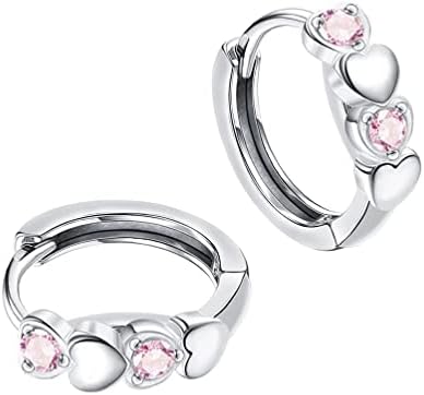 Diamday 8 Pairs Hypoallergenic Earrings for Girs Women 316L Stainless Steel CZ Heart Hoop Screw Back Earrings Cute Butterfly Flower Screwback Stud Earring Set Mix Color