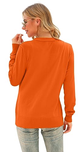 Image of VIISHOW Women Long Sleeve Button Down V Neck Lightweight Basic Knit Sweater Cardigan