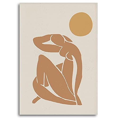 Affiche boho orange brûlé pour salon | Set de 2 toiles murales 40x60cm