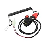 Motorcycle ATV Boat Tether Lanyard Kill Stop Engine Switch Push Button Fit for Yamaha Fit for Suzuki Fit for K-tm Motocross(Black Kill Switch)