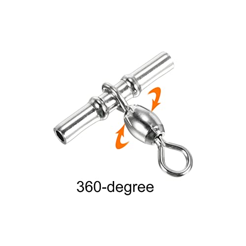PATIKIL Sleeve Swivel, 10Pcs 97lb Stainless Steel Cross Line 3 Way Fishing Terminal Tackle, Silver - Image 4