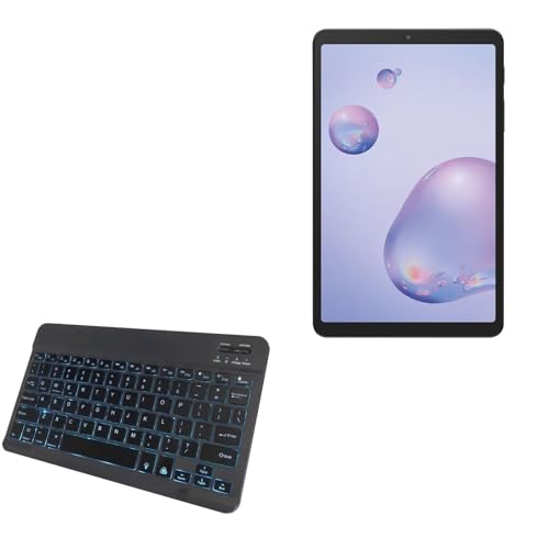 BoxWave Keyboard Compatible with Samsung Galaxy Tab A 8.4 (2020) - SlimKeys Bluetooth Keyboard - with Backlight, Portable Slim LED 7 Colors - Jet Black