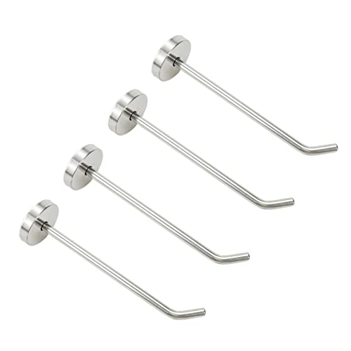 UTALIND 4個 高耐久コートフック ロングノーズ 壁取り付けフック ステンレススチール ローブフック 長さ150mm/6インチ (シルバー)