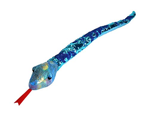 Wild Republic Sequin Snakes Teal Purple Stuffed Animal - 54" by WILD REPUBLIC - Used condition - Image 3