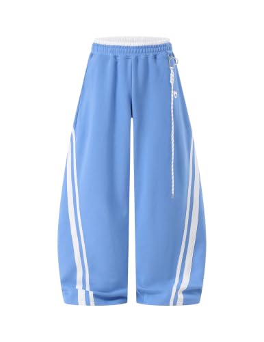 Image of Aelfric Eden Stripes Baggy Barrel Sweatpants Elastic Double Waist Wide Leg Pants Women Men Casual Y2K Unisex Lounge Trouser
