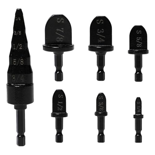 Sxutop 7 Piezas Broca Expansora de Tubo Expansor de Tubo de Cobre 5 en 1 Expansión para Cobre Herramienta de Ensanchamiento de Aire Acondicionado Kit de expansor para Aire Acondicionado Tubería