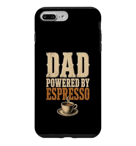 Dad Powered By Espresso Funny Coffee Lover Fathers Day �X�}�z�P�[�X iPhone 7 Plus/8 Plus �p