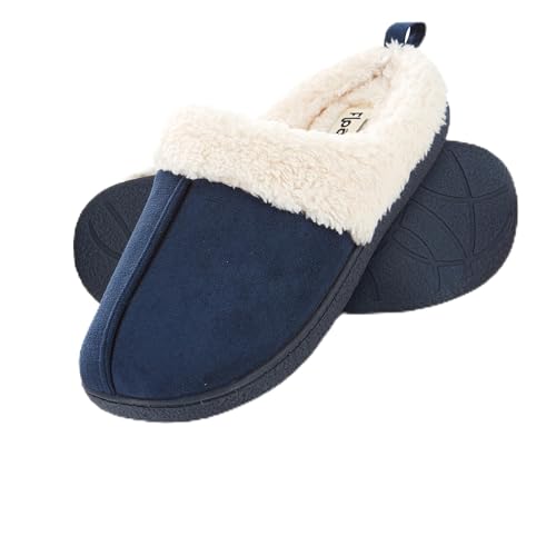 Floopi House Slippers for Women, Fur Lined Clog Womens Slippers Cozy Memory Foam with Indoor & Outdoor Anti Skid Sole